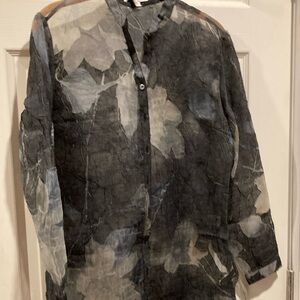 Floral Patterned Women’s Sheer Blouse